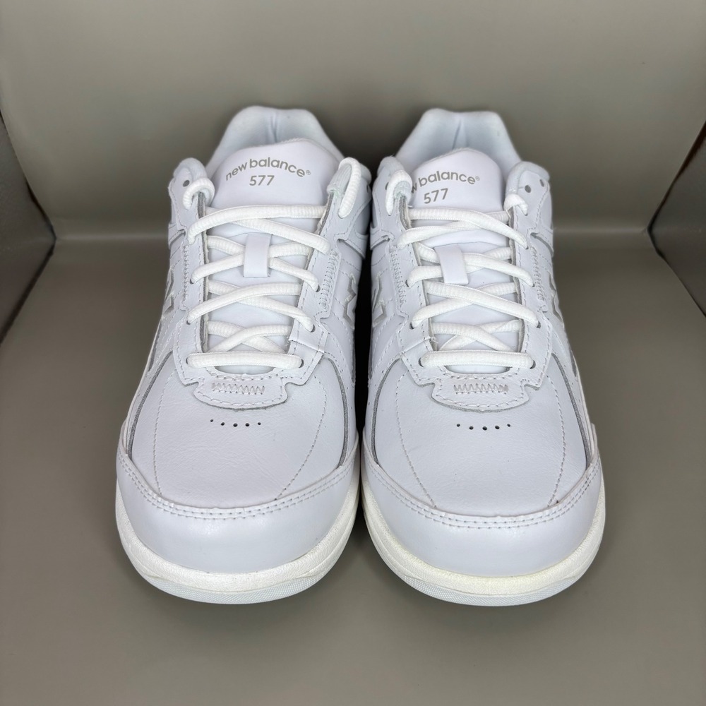 New Balance 577v1 White Leather Walking Shoes WW577WT Womens 7 2E Extra Wide - Picture 2 of 8
